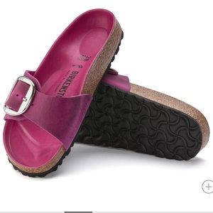 Birkenstock Madrid Big Buckle Nubuck Leather sandals 38/7 : Fuchsia